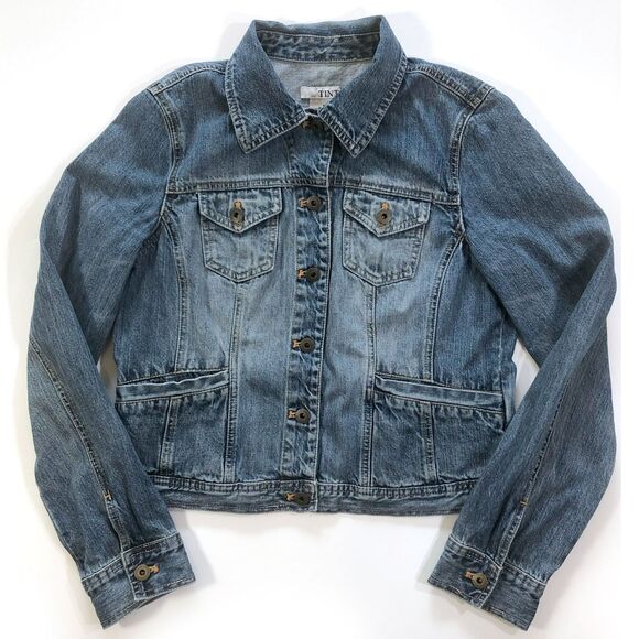 Women's Blue Denim Trucker Jacket - 100% Cotton Medium - Picture 2 of 8